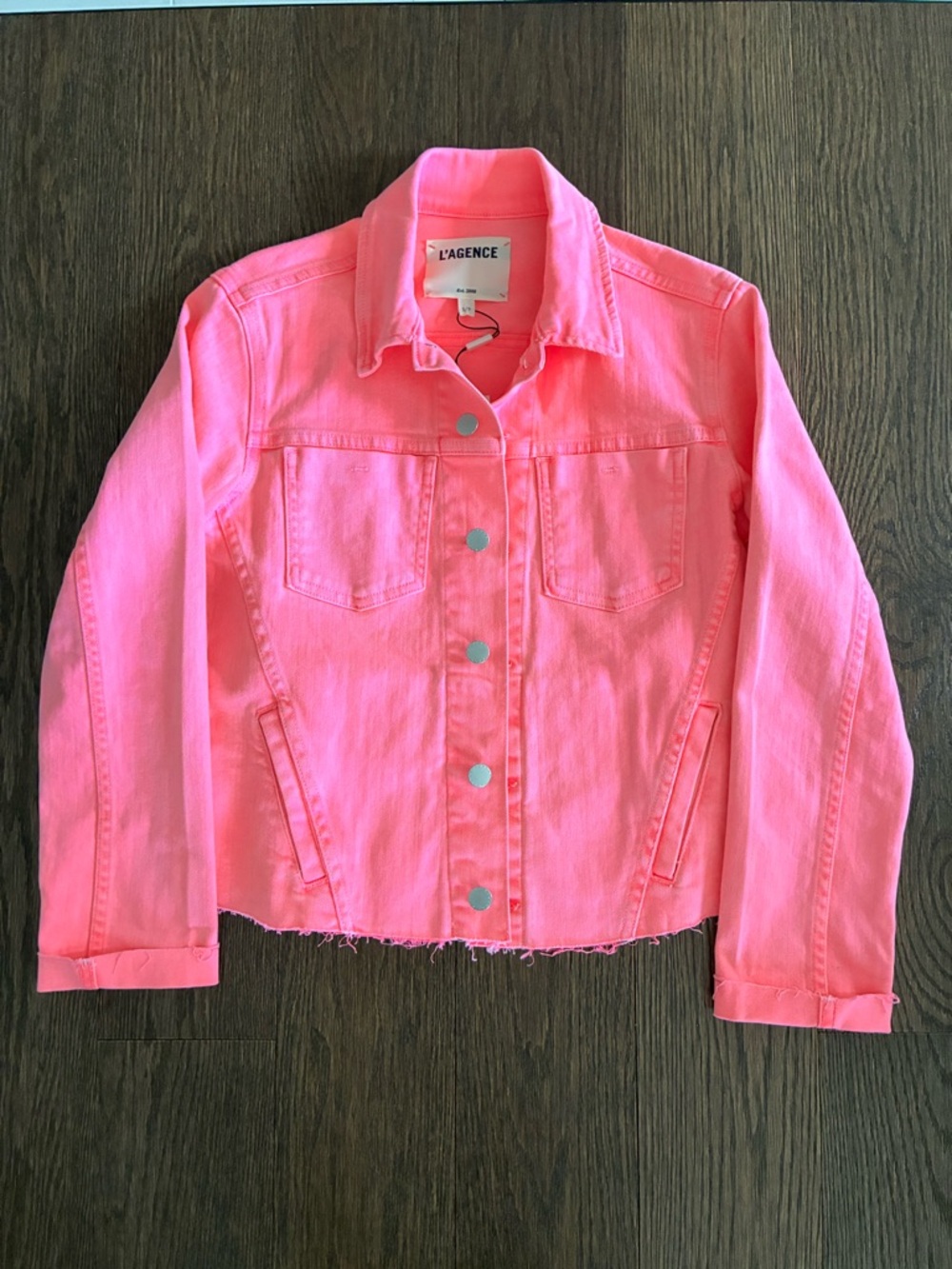 L’Agence NWT Jacket, Janelle Jean Jacket in bright Pink! 🩷🌸🩷 - Picture 10 of 12